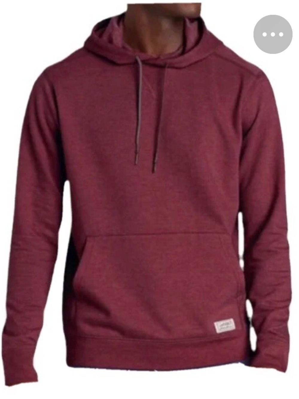 EDDIE BAUER EUC Men's Burgundy Hooded Pullover Sweatshirt With Small Logo Sz XXL